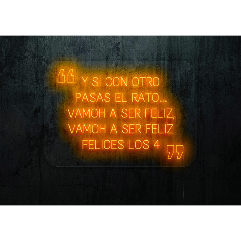 Carteles de Neón Led - Luces de neón "Felices los cuatro"